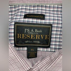 Jos A Bank reserve Button Shirt Men’s XL Plaid Long Sleeve